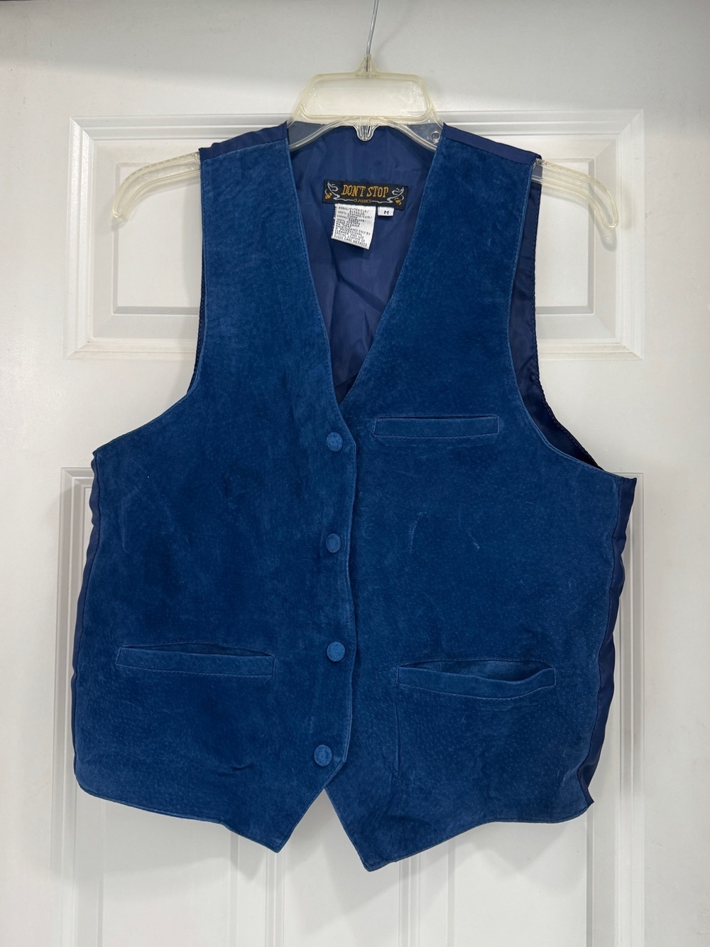 Don’t Stop Blue Leather Vest; Classic western durable